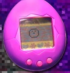 Photo of Tobias, a purple Tamagotchi