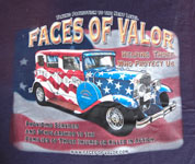 Chick & Ruths Faces of Valor T-shirt on dark blue