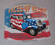 Chick & Ruths Faces of Valor T-shirt on gray